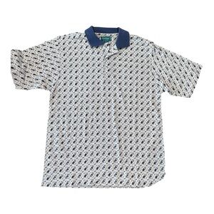 Slammer USA‎ by Munsingwear Navy Blue and Tan patterned polo size Medium